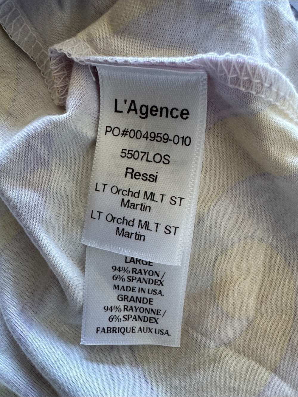 L’AGENCE Ressi Swirl Swirl Crewneck T-shirt size L - Picture 7 of 8